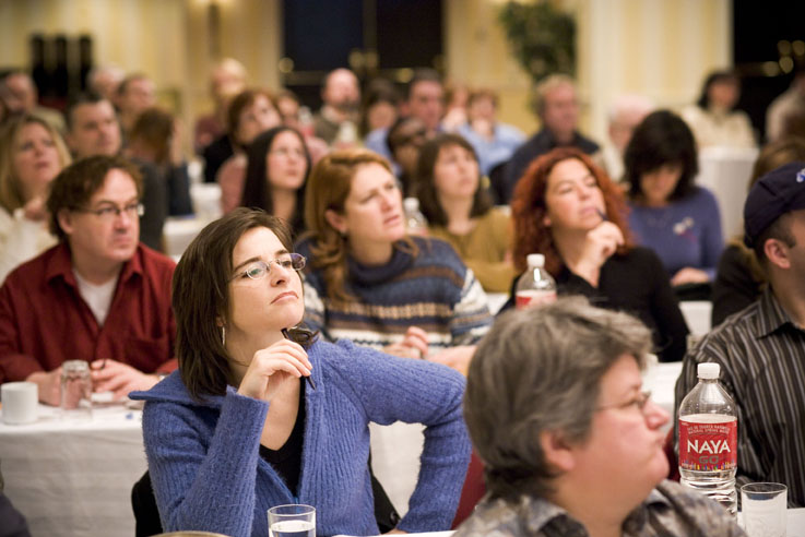 Photo de participantes au séminaire FTQ sur le régime québécois d'assurance parentale (janvier 2006)